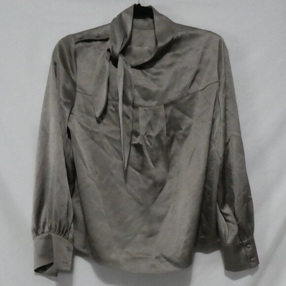 WILFRED | small | Elegant Tie-Neck Blouse | Buttoned Cuffs and Shoulder - Picture 1 of 14